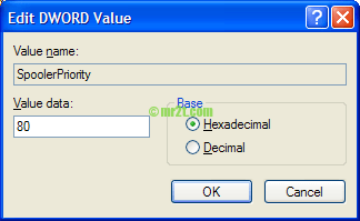 SpoolerPriority Registry Key