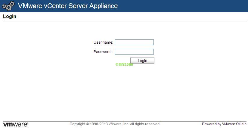 VMware vCenter Server Appliance Web Console
