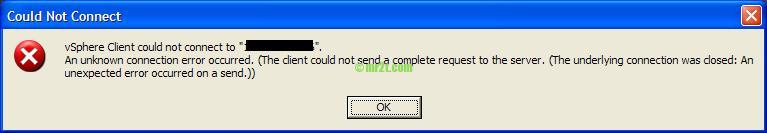 vSphere Client could not connect to ...