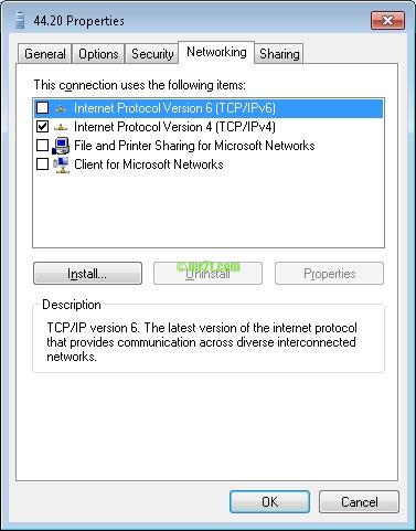 PPTP VPN Client Properties - Networking