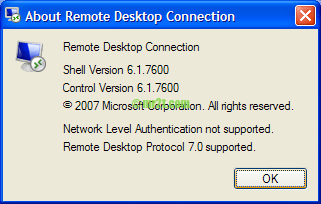 Remote Desktop Connection NLA not supported