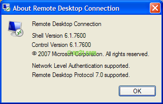 Remote Desktop Connection NLA supported