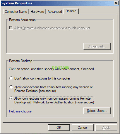 Remote Desktop - Allow connections only from computer running remote desktop with network level authentication