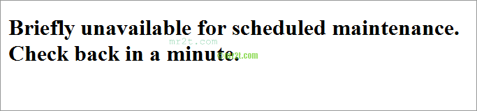 Briefly unavailable for scheduled maintenance. Check back in a minute.