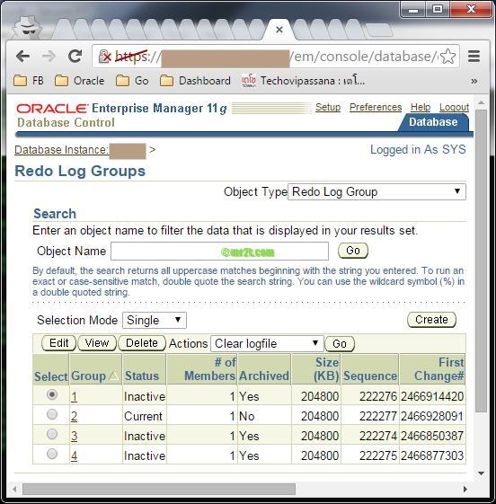 Oracle Redo Log Groups