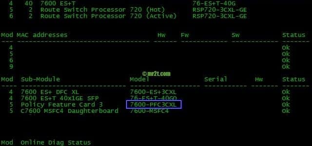 show module output command (cisco-router-7609s)