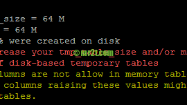 tuning-primer.sh result with parameter tmp_table_size, max_heap_table_size